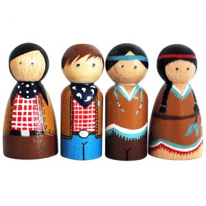 6960011-Cowboys-and-Native-Americans-set-of-4-peg-dolls-Peg-people-wooden-dolls--0